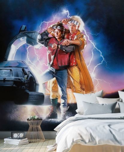 back to the future part ii wallpaper mural for bedrooms, offices and man caves
