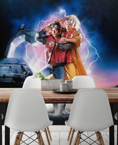 back to the future part ii wallpaper mural for bedrooms, offices and man caves
