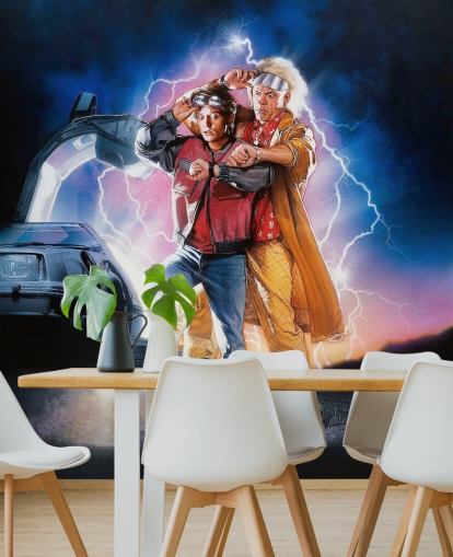 back to the future part ii wallpaper mural for bedrooms, offices and man caves