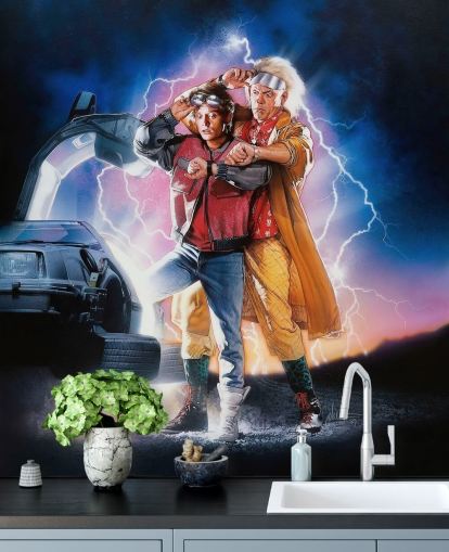 back to the future part ii wallpaper mural for bedrooms, offices and man caves