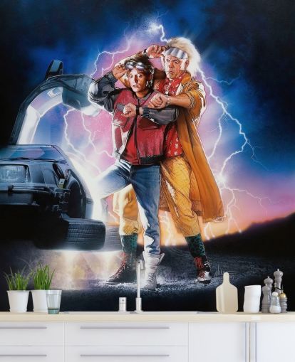 back to the future part ii wallpaper mural for bedrooms, offices and man caves back to the future part ii wallpaper mural for bedrooms, offices and man caves