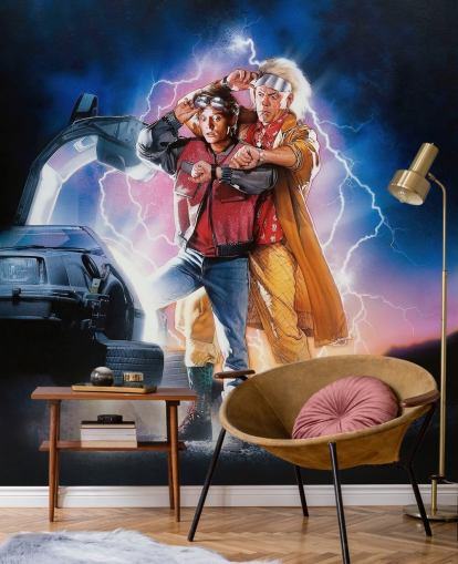 back to the future part ii wallpaper mural for bedrooms, offices and man caves
