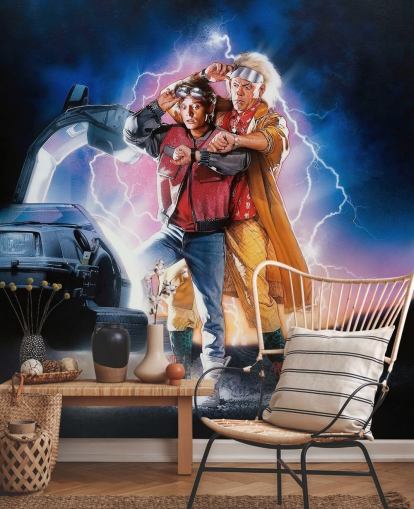 back to the future part ii wallpaper mural for bedrooms, offices and man caves