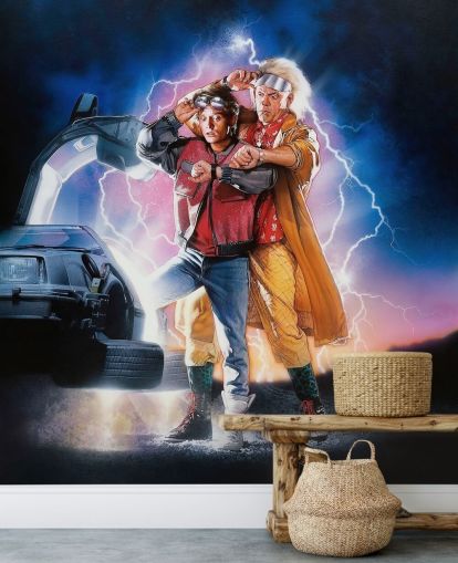 back to the future part ii wallpaper mural for bedrooms, offices and man caves