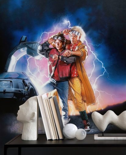 back to the future part ii wallpaper mural for bedrooms, offices and man caves