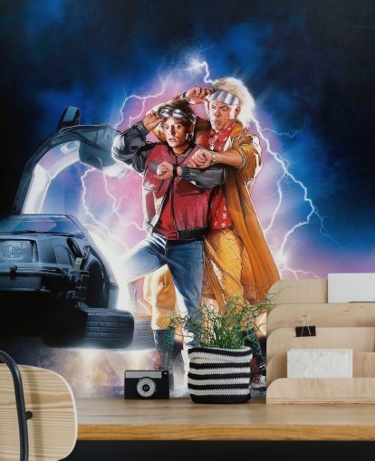 back to the future part ii wallpaper mural for bedrooms, offices and man caves
