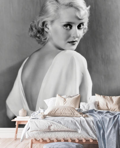 svart-hvitt filmtapet veggmaleri kalt Bette Davis for soverom, hjemmekontorer og mer svart-hvitt filmtapet veggmaleri kalt Bette Davis for soverom, hjemmekontorer og mer