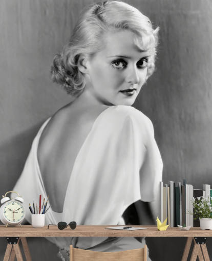 carta da parati cinematografica in bianco e nero chiamata Bette Davis per camere da letto, uffici domestici e altro