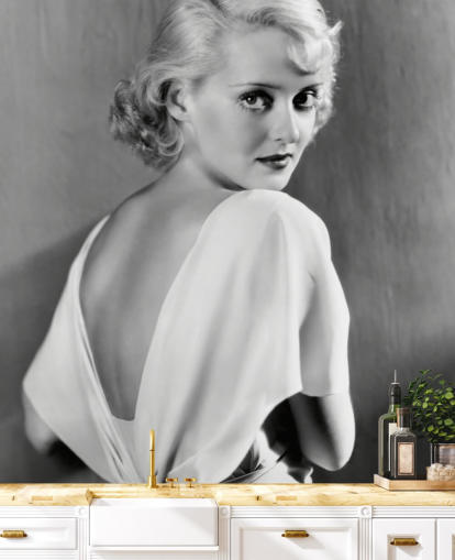 black and white movie wallpaper mural called Bette Davis for bedrooms, home offices and more black and white movie wallpaper mural called Bette Davis for bedrooms, home offices and more
