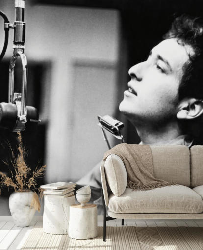 black and white Bob Dylan wallpaper mural for offices, homes and businesses
