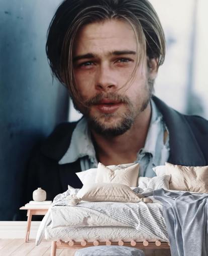 filmvægmaleri kaldet Brad Pitt (Kalifornien) til stuer og soveværelser