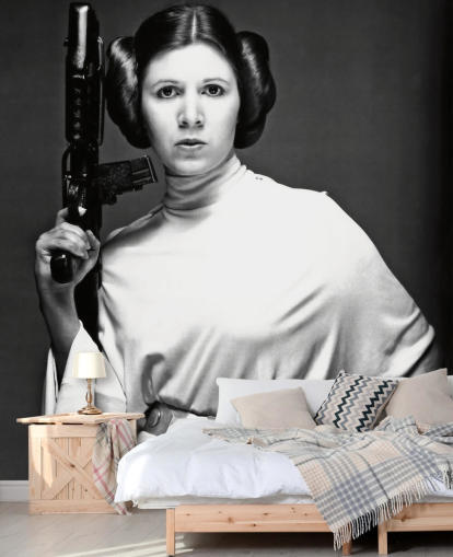 mustavalkoinen tähtien sota -elokuvan taustakuvamaalaus nimeltä Carrie Fisher (Tähtien sota) makuuhuoneisiin, toimistoihin ja yrityksiin mustavalkoinen tähtien sota -elokuvan taustakuvamaalaus nimeltä Carrie Fisher (Tähtien sota) makuuhuoneisiin, toimistoihin ja yrityksiin