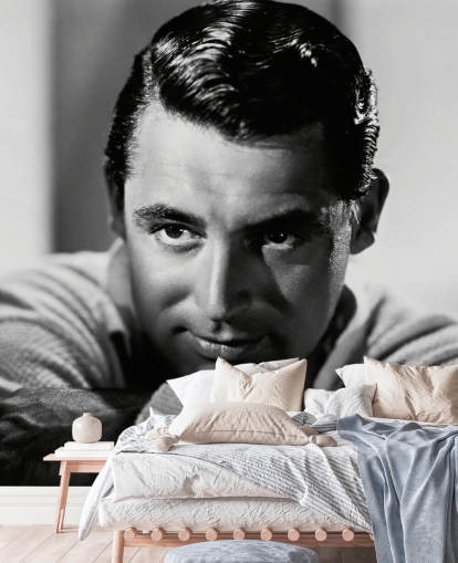 mural de papel pintado de película en blanco y negro llamado Cary Grant II para dormitorios y oficinas en casa mural de papel pintado de película en blanco y negro llamado Cary Grant II para dormitorios y oficinas en casa