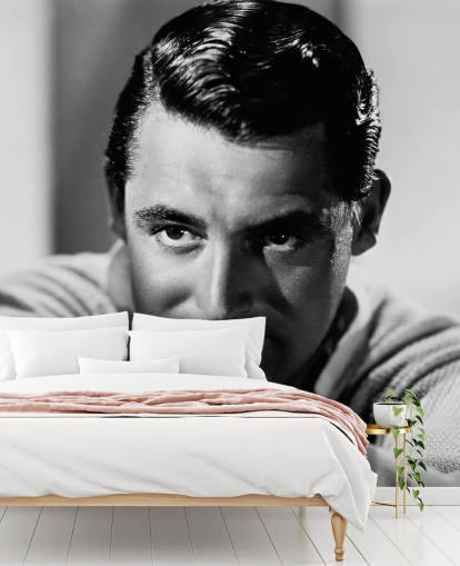 mural de papel pintado de película en blanco y negro llamado Cary Grant II para dormitorios y oficinas en casa mural de papel pintado de película en blanco y negro llamado Cary Grant II para dormitorios y oficinas en casa