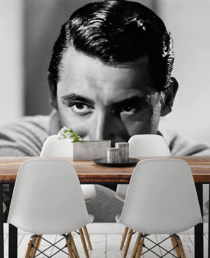 sort/hvid film tapet vægmaleri kaldet Cary Grant II til soveværelser og hjemmekontorer sort/hvid film tapet vægmaleri kaldet Cary Grant II til soveværelser og hjemmekontorer