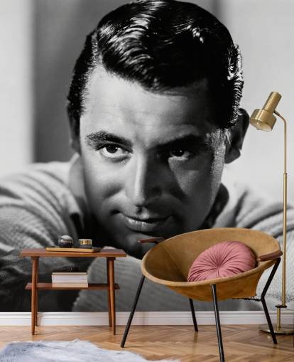 mural de papel pintado de película en blanco y negro llamado Cary Grant II para dormitorios y oficinas en casa mural de papel pintado de película en blanco y negro llamado Cary Grant II para dormitorios y oficinas en casa