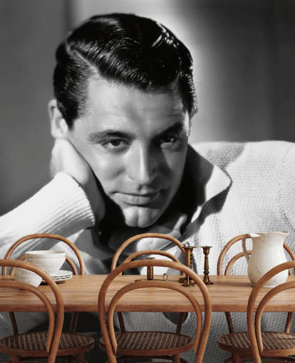 sort og hvid hollywood tapet vægmaleri kaldet Cary Grant til soveværelser og hjemmekontorer