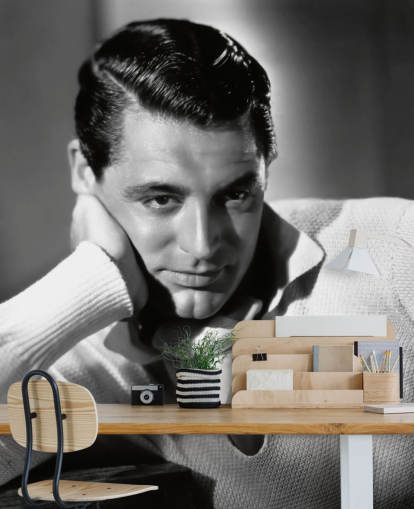 zwart-wit hollywood behangmuurschildering genaamd Cary Grant voor slaapkamers en kantoren aan huis zwart-wit hollywood behangmuurschildering genaamd Cary Grant voor slaapkamers en kantoren aan huis