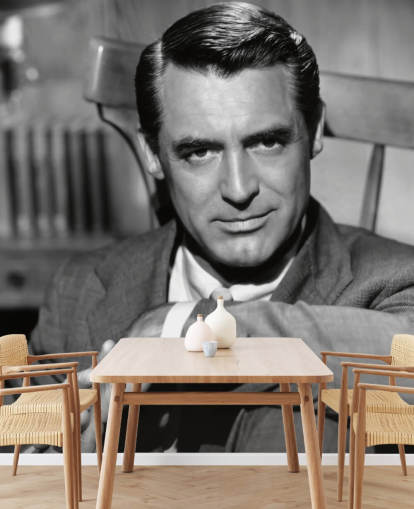 mural de papel pintado de actor en blanco y negro llamado Cary Grant III para hogares y negocios
