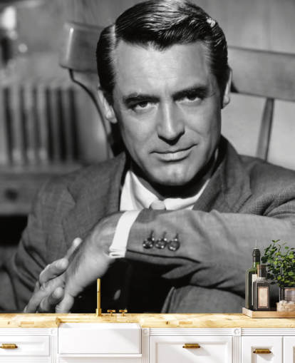 mural de papel de parede de ator em preto e branco chamado Cary Grant III para residências e empresas mural de papel de parede de ator em preto e branco chamado Cary Grant III para residências e empresas