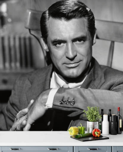 mustavalkoinen näyttelijätaustakuvamaalaus nimeltä Cary Grant III kodeille ja yrityksille mustavalkoinen näyttelijätaustakuvamaalaus nimeltä Cary Grant III kodeille ja yrityksille