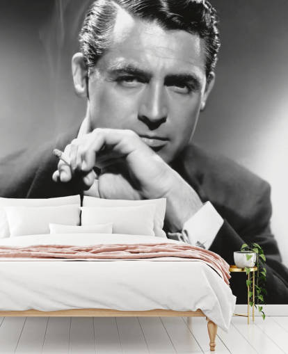 black and white movie wallpaper mural called Cary Grant V for bedrooms, living rooms and home offices