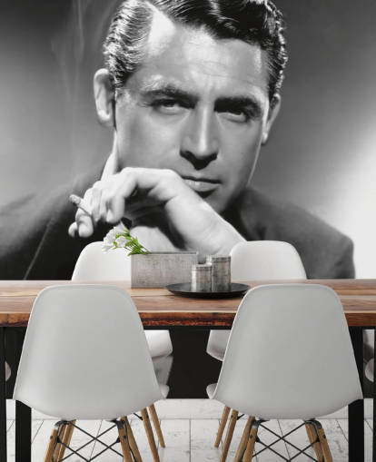 mural de papel de parede de filme em preto e branco chamado Cary Grant V para quartos, salas de estar e escritórios domésticos