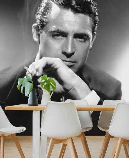 black and white movie wallpaper mural called Cary Grant V for bedrooms, living rooms and home offices