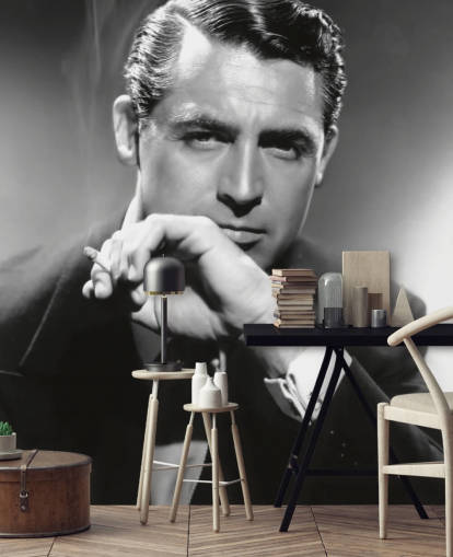 mural de papel pintado de película en blanco y negro llamado Cary Grant V para dormitorios, salas de estar y oficinas en casa mural de papel pintado de película en blanco y negro llamado Cary Grant V para dormitorios, salas de estar y oficinas en casa
