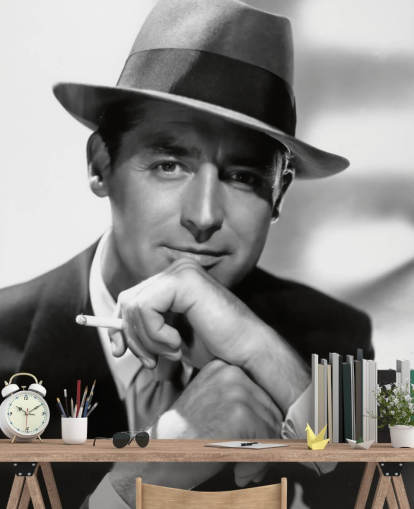 mural de papel de parede de filme em preto e branco chamado Cary Grant IV para quartos e escritórios domésticos mural de papel de parede de filme em preto e branco chamado Cary Grant IV para quartos e escritórios domésticos