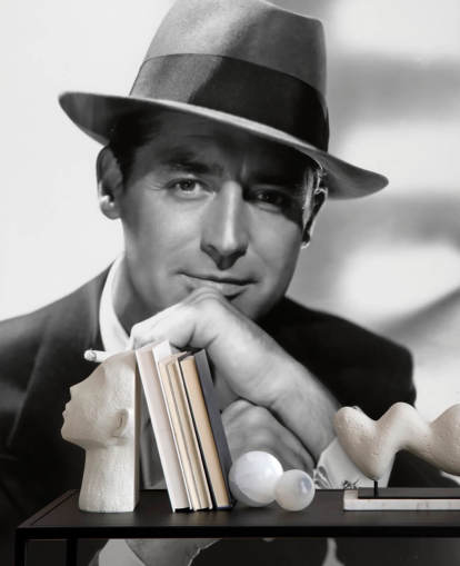 black and white movie wallpaper mural called Cary Grant IV for bedrooms and home offices