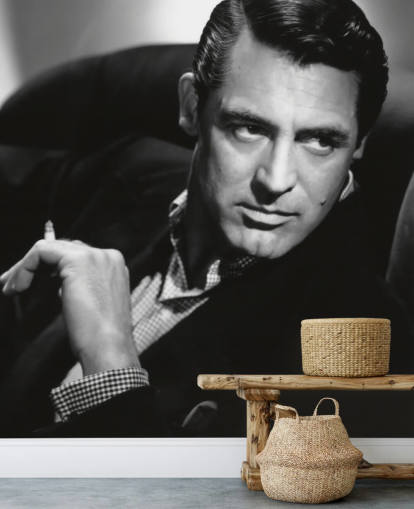 zwart-wit cary grant behangmuurschildering genaamd Cary Grant (Notorious)