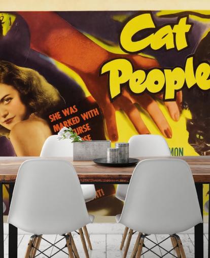 klassisk filmtapet vægmaleri kaldet Cat People Plakat til soveværelser og hjemmekontorer