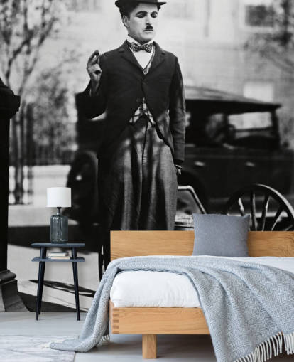 mural de papel pintado en blanco y negro de Charlie Chaplin (City Lights) II para dormitorios, salas de estar y oficinas en casa mural de papel pintado en blanco y negro de Charlie Chaplin (City Lights) II para dormitorios, salas de estar y oficinas en casa