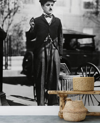 Schwarz-Weiß-Tapeten-Wandbild Charlie Chaplin (City Lights) II für Schlafzimmer, Wohnzimmer und Heimbüros Schwarz-Weiß-Tapeten-Wandbild Charlie Chaplin (City Lights) II für Schlafzimmer, Wohnzimmer und Heimbüros