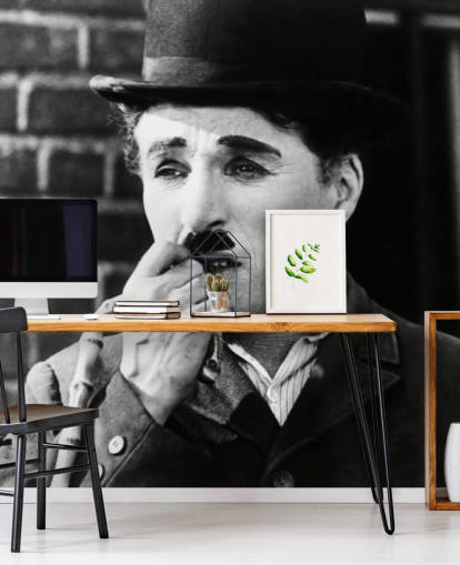 Stummfilm-Tapete namens Charlie Chaplin (City Lights) für Schlafzimmer, Wohnzimmer und Kinoräume Stummfilm-Tapete namens Charlie Chaplin (City Lights) für Schlafzimmer, Wohnzimmer und Kinoräume