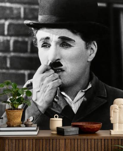 silent movie wallpaper mural called Charlie Chaplin (City Lights) for bedrooms, living rooms and cinema rooms silent movie wallpaper mural called Charlie Chaplin (City Lights) for bedrooms, living rooms and cinema rooms