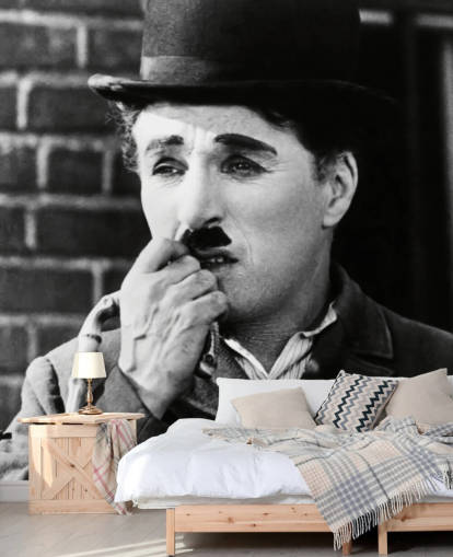 silent movie wallpaper mural called Charlie Chaplin (City Lights) for bedrooms, living rooms and cinema rooms