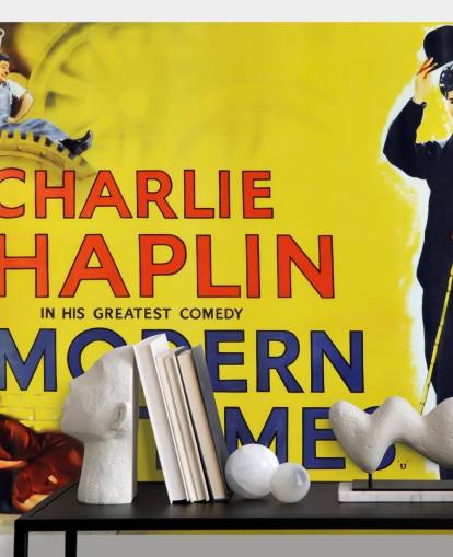 Charlie chaplin tapetmaleri kaldet Modern Times Movie Plakat til soveværelser, stuer og hjemmekontorer