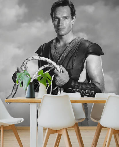 black and white ben hur wallpaper mural called Charlton Heston (Ben-Hur) for living rooms, bedrooms and home offices