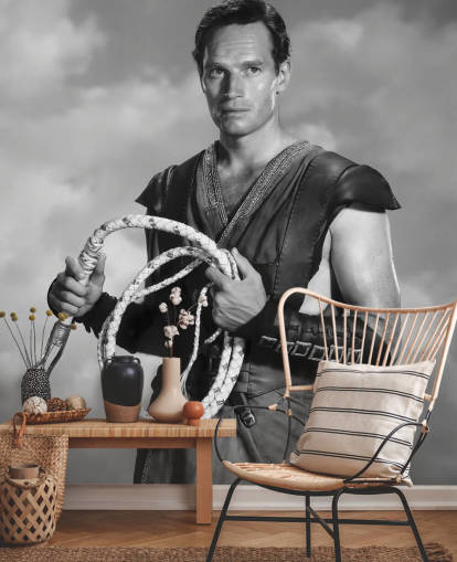 black and white ben hur wallpaper mural called Charlton Heston (Ben-Hur) for living rooms, bedrooms and home offices