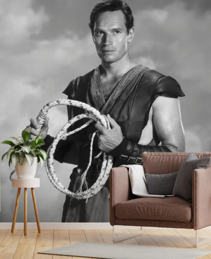 black and white ben hur wallpaper mural called Charlton Heston (Ben-Hur) for living rooms, bedrooms and home offices