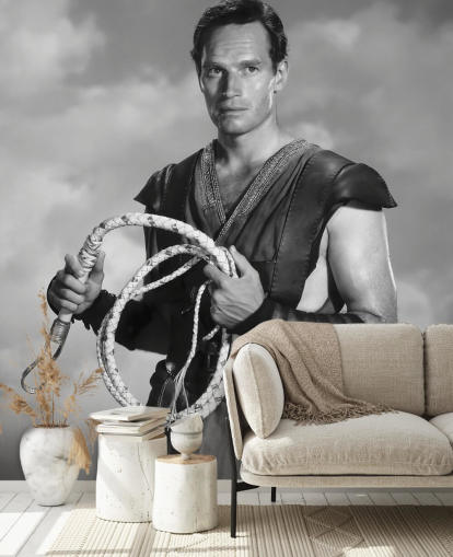 black and white ben hur wallpaper mural called Charlton Heston (Ben-Hur) for living rooms, bedrooms and home offices