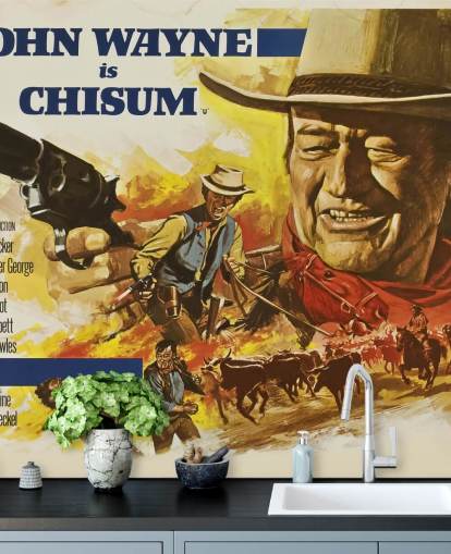 coloured movie poster wallpaper mural called Chisum Movie Poster for bedrooms, living rooms and home offices