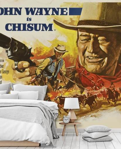 affiche de film colorée appelée Chisum Movie Poster pour les chambres à coucher, les salons et les bureaux à domicile