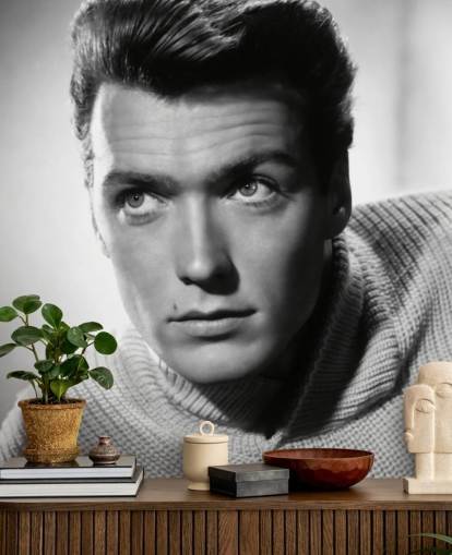 fond d'écran de film en noir et blanc appelé Clint Eastwood pour les maisons et les entreprises