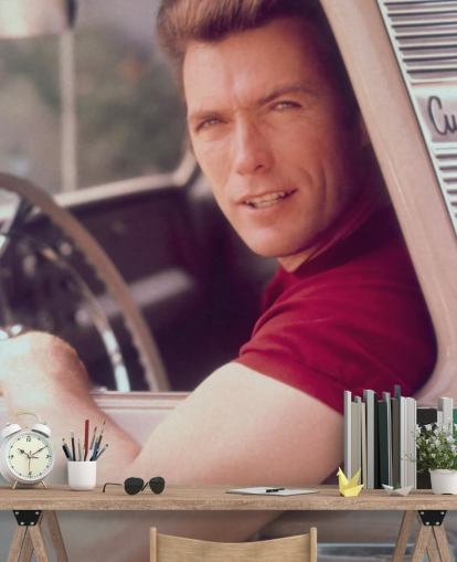 filmvægmaleri kaldet Clint Eastwood II til soveværelser, stuer og hjemmekontorer