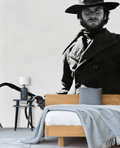 mural de papel pintado de Clint Eastwood en blanco y negro llamado Clint Eastwood (High Plains Drifter)