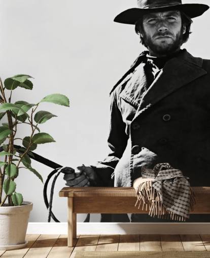 black and white clint eastwood wallpaper mural called Clint Eastwood (High Plains Drifter)