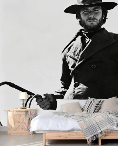 black and white clint eastwood wallpaper mural called Clint Eastwood (High Plains Drifter)